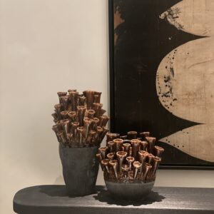 Vaas Anemone Porselein Bruin/Grijs L